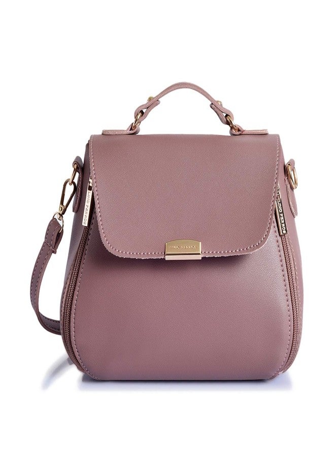 Lino Perros Lavendar Leatherette Satchel (Purple) - Image 1